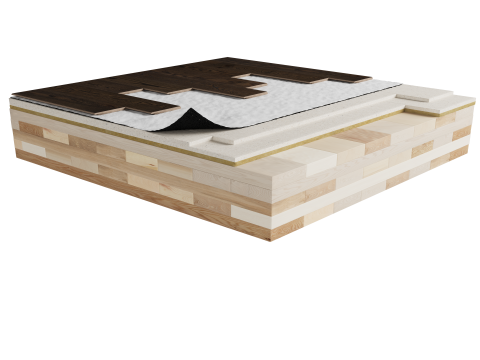 MTR-CW4 | Laminate | Floating | Insonofloor (Soprema) | Floating | Fermacell 2E32 | Mass timber image