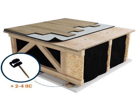 LWF-MA5| Wood | Floating | Acoustiboard (Soprema) | Light wood | Resilient Channels | Ceiling image