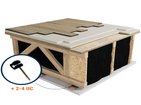 LWF-FTJ | Wood | Nailed down | Fermacell 2E32 | Light wood | Resilient channels | Ceiling image