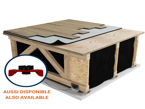 LWF-LWD | Wood | Floating | Acoustiboard (Soprema) | Light wood | Acoustic isolator | Ceiling image