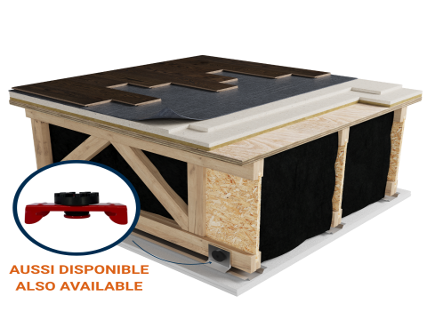 LWF-57N | Laminate | Floating | AcoustiTECH VP | Floating | Fermacell 2E32 | Light wood | Acoustic isolator | Ceiling image