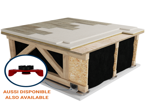 LWF-U3S | Vinyl | Floating | Fermacell 2E32 | Light wood | Acoustic isolator | Ceiling image