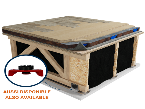 LWF-Y3Q | Vinyl | Floating | 5/8'' plywood | 5/8'' plywood | AcoustiTECH SOFIX | AcoustiTECH Lead 6 | Floating | Light wood | Acoustic isolator | Ceiling image