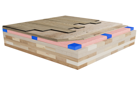 MTR-MG3 | Wood | Nailed down | 5/8'‘ plywood | 5/8’' plywood | Mineral wool | PAC-IFB | Mass Timber image