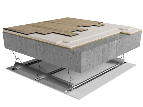 CON-NVB | Wood | Nailed down | Fermacell 2E32 | Concrete | Furring strips | Ceiling image